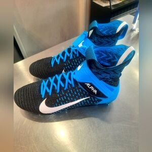 Nike Alpha Menace Elite 2 Carolina Panthers Blue Football Cleats Men's Size 13
